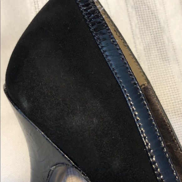 ISOLA black suede peep toe heels size 8.5 CUTE!!!! - Picture 6 of 10